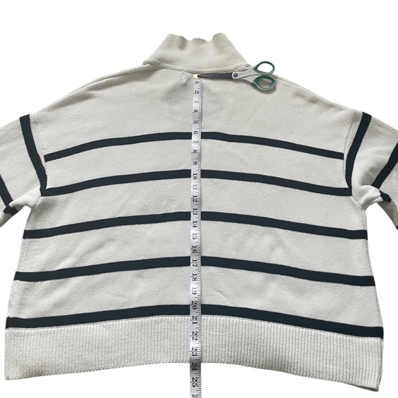 Old Navy Polo Sweater Striped Long Sleeve Cotton White & Blue XXL - Picture 8 of 8